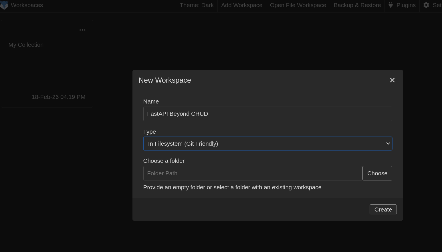 Creating a request collection