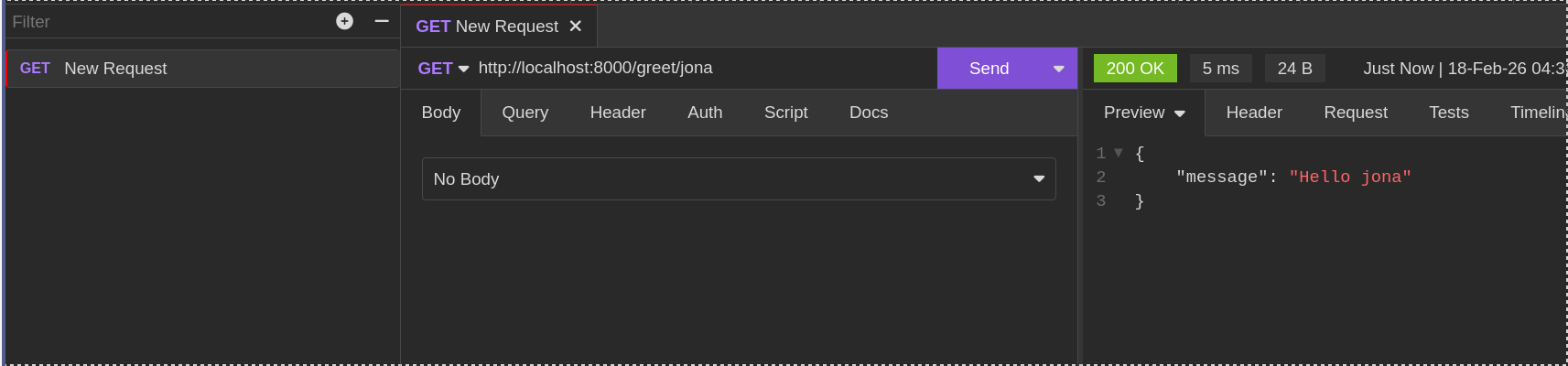 Greeting a User with a username