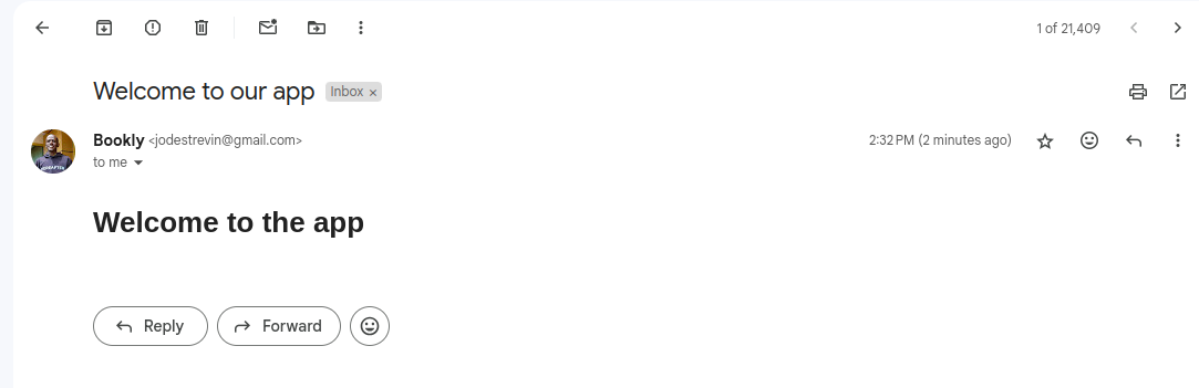 Confirming if the email is sent