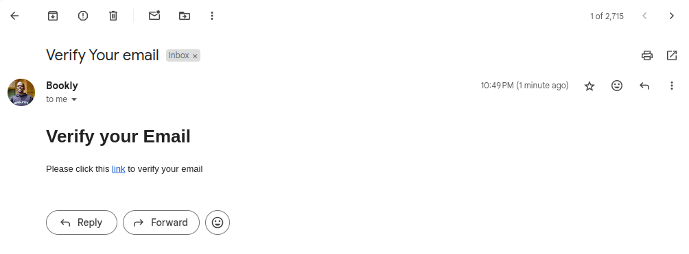 verification email sent successfully