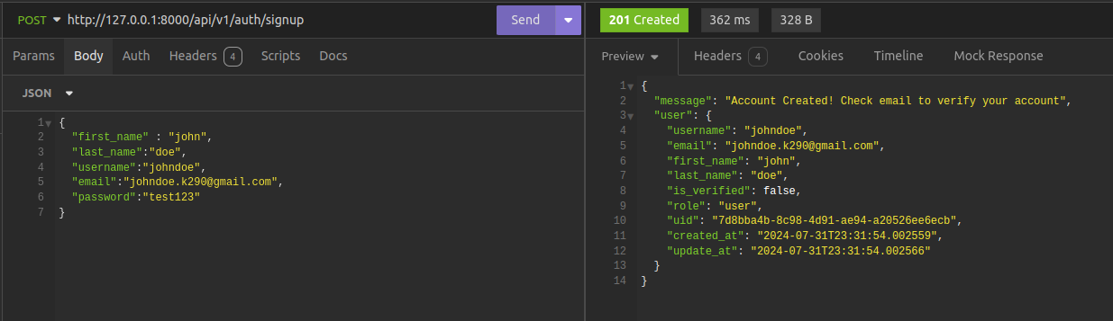 creating user account with vague email