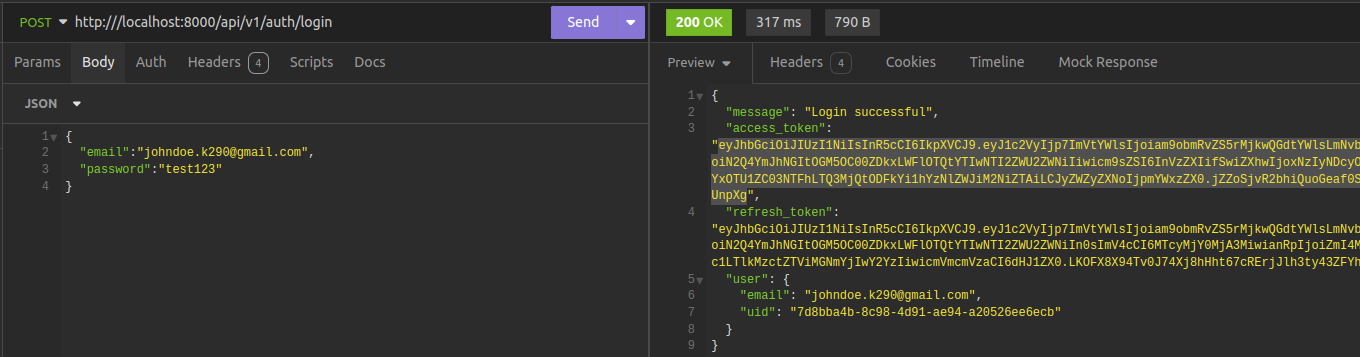 getting user credentials